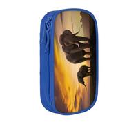 COWMMWOC Grande trousse à crayons Sunset Elephant, grande capacité, sac de rangement multifonctionnel, tissu polyester Oxford durable avec double fermeture éclair, 21 x 10,5 x 5 cm, 3D., Taille unique
