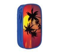 COWMMWOC Grande trousse à crayons Tropical Sunset - Grande capacité - Sac de rangement multifonction - Tissu Oxford polyester durable avec double fermeture éclair - 21 x 10,5 x 5 cm, 3D., Taille