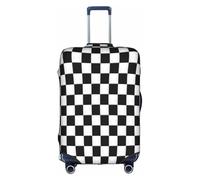 COWMMWOC Housse de protection élastique à carreaux noirs et blancs pour valises de 45,7 à 81,3 cm | Housses de bagages lavables | Protection de valise de voyage, 3D, XL