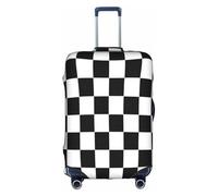COWMMWOC Housse de protection élastique à carreaux noirs et blancs pour valises de 45,7 à 81,3 cm | Housses de bagages lavables | Protection de valise de voyage, 3D, L