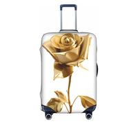 COWMMWOC Housse de protection élastique à motif floral doré pour valises de 45,7 à 81,3 cm | Housses de bagages lavables | Protection de valise de voyage, 3D, S