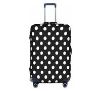 COWMMWOC Housse de protection élastique à pois noirs et blancs pour valises de 45,7 à 81,3 cm | Housses de bagages lavables | Protection de valise de voyage, 3D, S