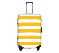 COWMMWOC Housse de protection élastique à rayures jaune citron pour valises de 45,7 à 81,3 cm | Housses de bagages lavables | Protection de valise de voyage, 3D, S