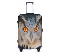 COWMMWOC Housse de protection élastique pour valise à roulettes, motif hibou bleu, housse de protection pour sacs de 45,7 à 81,3 cm | Housses de bagages lavables | Protection de valise de voyage, 3D
