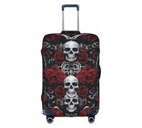 COWMMWOC Housse de protection pour valise à roulettes avec motif tête de mort - Housse de protection élastique pour bagages de 45,7 à 81,3 cm - Lavable - Protection de valise de voyage, 3D, S