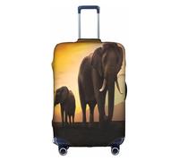 COWMMWOC Housse de protection pour valise à roulettes motif éléphant coucher de soleil - Housse de protection élastique pour bagages de 45,7 à 81,3 cm - Lavable - Protection de valise de voyage, 3D, L