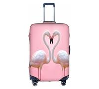 COWMMWOC Housse de protection pour valise à roulettes, motif flamants roses sur blanc, housse de protection élastique pour sacs de 45,7 à 81,3 cm | Housses de bagages lavables | Protection de valise