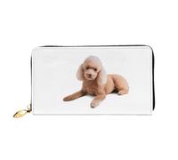 COWMMWOC Lazy Dog Puppy Sac à main en cuir avec fermeture éclair pour femme Grande capacité avec plusieurs poches pour cartes de crédit, espèces, pièces de monnaie, 3D, Taille unique