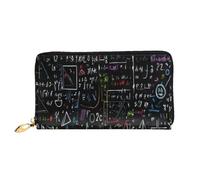 COWMMWOC Math Formula Portefeuille en cuir avec fermeture éclair pour femme Grande capacité avec plusieurs poches pour cartes de crédit, espèces, pièces de monnaie, 3D, Taille unique