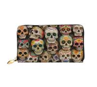 COWMMWOC . Sac à main long en cuir avec fermeture éclair, grande capacité, portefeuille pour femme avec plusieurs poches, convient pour carte de crédit, argent, pièce de monnaie, 3D, One size