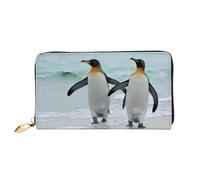 COWMMWOC Sac à main long en cuir pingouin mignon sac à main à fermeture éclair grande capacité femmes multi-poches portefeuille pour cartes de crédit, espèces, pièce de monnaie, 3D, One size