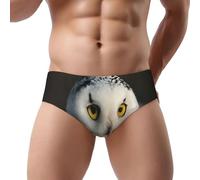 COWMMWOC Slip triangle pour homme, yeux de hibou enneigé, sous-vêtements imprimés en 3D, anti-transpiration, respirant, doux et extensible taille basse pour homme, 3D, M