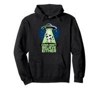 Cows Don't Believe Either Funny UFO Sweat à Capuche