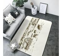 Cows Grazing on the Meadow 1 Tapis d'intérieur antidérapant et lavable pour décoration de salon, chambre à coucher, salon, 203,2 x 147,3 cm