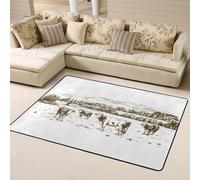 Cows Grazing on the Meadow Tapis d'intérieur doux lavable pour chambre à coucher et salon - 160 x 121 cm