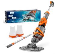 COWSAR Aspirateur de piscine pour piscine hors sol, nouvelle technologie VortexForce™ - 19,5 GPM/50 kPa double mode d'aspiration puissante, tête plus large de 34 cm et perche télescopique de 180,1 cm