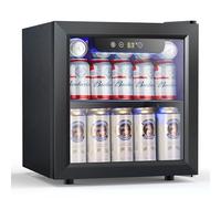 COWSAR Refroidisseur de boissons, refroidisseur de vin de 50 canettes, mini réfrigérateur de 3,5 m cube avec porte en verre, étagères réglables, affichage numérique de la température, petit