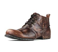 COWSDELLA homme cuir vintage Bottes Boots de Moto bottines hommes Chukka en retro décontractées CD-6015-2-Brun vintage, US11.5(EU45)