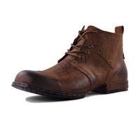 COWSDELLA homme cuir vintage Bottes Boots de Moto bottines hommes Chukka en retro décontractées CD-6015-2-D，Daim gaufré marron US13(EU47)