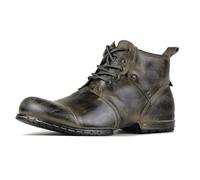 COWSDELLA homme cuir vintage Bottes Boots de Moto bottines hommes Chukka en retro décontractées CD-6015-2-Vintage-Green, US12(EU46)