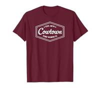 COWTOWN Fort Worth TX Emblème Design Est. Créé en 1874 T-Shirt