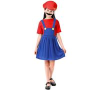 COXNSXX Costume des frères plombiers, costume de cosplay avec chapeau et moustache, Convient pour les carnavals de cosplay et les fêtes à thème