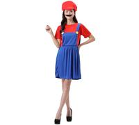 COXNSXX Costume des frères plombiers, costume de cosplay avec chapeau et moustache, Convient pour les carnavals de cosplay et les fêtes à thème