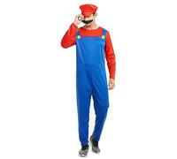 COXNSXX Costume des frères plombiers, costume de cosplay avec chapeau et moustache, Convient pour les carnavals de cosplay et les fêtes à thème