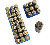 Coyoax 37 Pièces 5 mm Lettres et Chiffres à Frapper, Poincon Metal a Frapper Alphabet A-Z &, Numero 0-9 et Cachet Love pour Métal, Plastique, Bois, Cuir, Bricolage