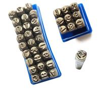 Coyoax 37 Pièces Lettres et Chiffres à Frapper, 4mm Poinçon en Acier Allié, Alphabet A-Z, Numéro 0-9 et Symbole Love pour Métal, Plastique, Bois, Cuir, Bricolage