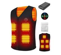 Coyonce Gilet Chauffant Électrique avec Capuche - 2024 Gilet Chauffant Electrique Neuf Zones Chauffées Matériau Ultra Léger Taille Réglable Batterie Incluse