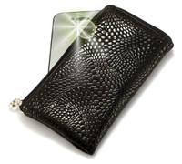 Coyote Étui portefeuille en cuir rembourré avec fermeture Éclair et dragonne pour Dell Mini 3iX Noir pailleté