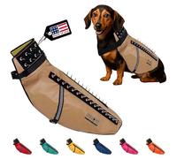 CoyoteVest Dog Harness Protection Vest, Reflective Dog Accessories with Spikes to Shield Your Pet from Raptor and Animal Attacks, Proudly Made in America (Large, Texas Tan)