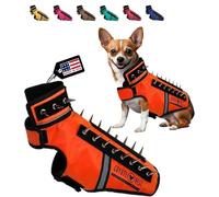 CoyoteVest SpikeVest Harnais réfléchissant pour Petits Chiens, Gilet avec Pics de Protection Contre Coyotes, Rapaces et attaques d’Animaux, conçu aux États-Unis, Taille XS, Orange Fluo