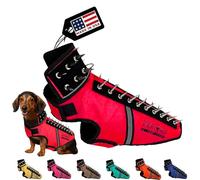 CoyoteVest SpikeVest Harnais réfléchissant avec Pointes pour protéger Votre Animal de Compagnie des Coyotes, des Rapaces et des attaques d'animaux, Gilet Anti-Hawk, fabriqué aux États-Unis (S-Rouge)