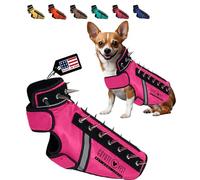 CoyoteVest SpikeVest Harnais réfléchissant pour Petits Chiens, Gilet avec Pics de Protection Contre Coyotes, Rapaces et attaques d’Animaux, conçu aux États-Unis, Taille XXS, Rose