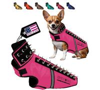 CoyoteVest SpikeVest Harnais réfléchissant pour Petits Chiens, Gilet avec Pics de Protection Contre Coyotes, Rapaces et attaques d’Animaux, conçu aux États-Unis, Taille S, Rose