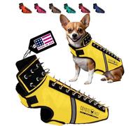 CoyoteVest SpikeVest Harnais réfléchissant pour Petits Chiens, Gilet avec Pics de Protection Contre Coyotes, Rapaces et attaques d’Animaux, conçu aux États-Unis, Taille S, Jaune