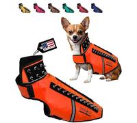 CoyoteVest SpikeVest Harnais réfléchissant pour Petits Chiens, Gilet avec Pics de Protection Contre Coyotes, Rapaces et attaques d’Animaux, conçu aux États-Unis, Taille M, Orange Fluo