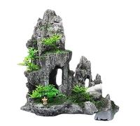 COYOUCO Aquarium Mountain View Stone Ornament Tree Rock Cave Landscape, Grand Aquarium Ornement Rock Aquarium Artificiel Aquarium Décoration,B