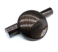 COYOUCO Emballage Vinyle Fibre Carbone pour Voitures, Rouleau Vinyle Fibre Or Noir Brillant pour Voitures avec Outils, Ruban Adhésif Anti-Rayures De Bricolage,10cm*300cm