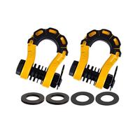 COYOUCO Manille à Anneau en D 32 tonnes résistance à la Rupture 3/4 "manilles Robustes pour la récupération de véhicules Tout-Terrain treuil de Sangle de remorquage (Paquet de 2),Jaune