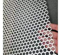 COYOUCO Tôle Perforée INOX 304 Nid d'abeille | Feuille Métallique Grille Hexagonale | Panneau Décoratif pour Ventilation, Filtre, Meuble, DIY & Extérieur,Thick 1mm,20x20cm Dia 6mm