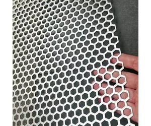 COYOUCO Tôle Perforée INOX 304 Nid d'abeille | Feuille Métallique Grille Hexagonale | Panneau Décoratif pour Ventilation, Filtre, Meuble, DIY & Extérieur,Thick 1.3mm,20x20cm Dia 6mm