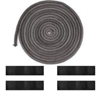COYUN 1 pcs Bande d'étanchéité pour poêle, Cordon d'étanchéité pour cheminée, Joint en Fibre de Verre avec 4 Ruban, Joint Réfractaire, Joint Insert Cheminée, Joint Tressé pour Insert et Poêle