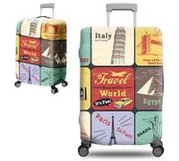 COYUN 1 Pièce Protection Valise L, Elastique Housse de Valise, Housse de Protection pour Bagages Lavable, Bagage de Voyage Couverture, Convient aux Bagages de 22 a 24 Pouces(M, Motif Point de Repère)