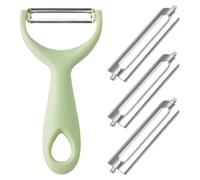 COYUN 1 Stück Éplucheur Universel Avec 3 Lames de Rechange, Econome Legumes Inox Eplucheur Legumes Manuel Eplucheur Pomme de Terre Poignée Ergonomique, Couteau Eplucheur Cuisine pour Légumes Fruits