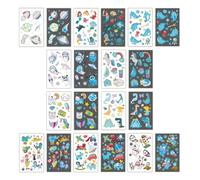 COYUN 10 Feuilles Brillent Dans Le Noir Tatouage Ephemere, Petit Cadeau Anniversaire Jouet Pinata, Idée Cadeau Noel Enfant Fille(Emettre une Lumière Bleue)