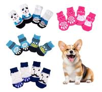 COYUN 16 Pièces Chaussettes Antidérapantes pour Chien et Chat, Protège, Pattes et Chaussons pour Petits Animaux(M - Style B)