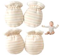 COYUN 2 Paires Moufle Bebe Naissance,Kit Bebe Naissance Moufle,Gants Nouveau-Nés Gants D'Hiver En Coton Gants Pour Bébés De 0 À 12 Mois Bébés Garçons Et Filles